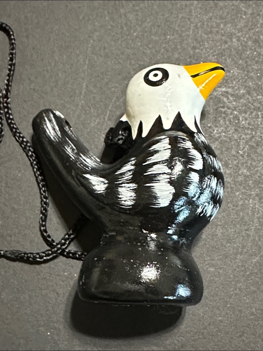 Clay Enamel Finish Bird Whistle On Cord Necklace
